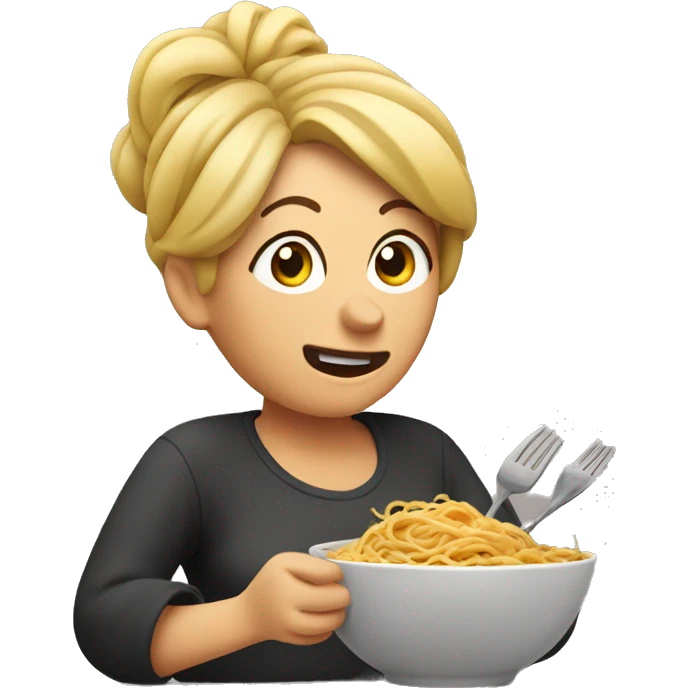 Mom eating spaghetti  emoji