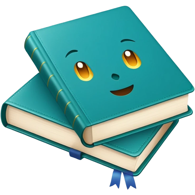 book with 008DA6 teal blue-green color cover emoji