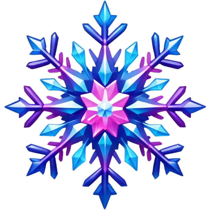 Gradient iridescent Pink indigo violet blue star snowflake  emoji
