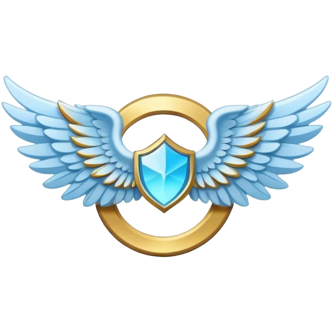 small wings emblem holy light blue emoji