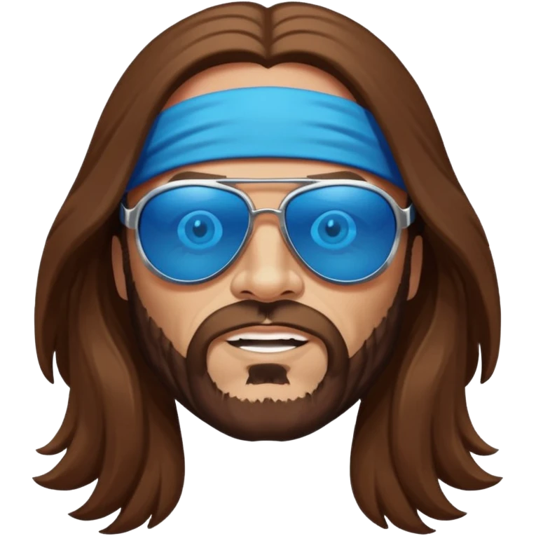 Randy Macho Man Savage with blue eyes, long brown hair emoji