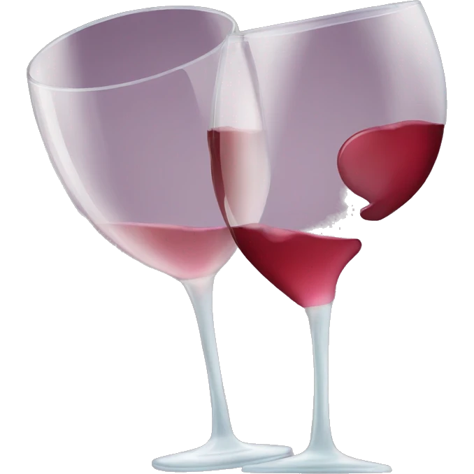 a glass of wine with a kiss emoji
