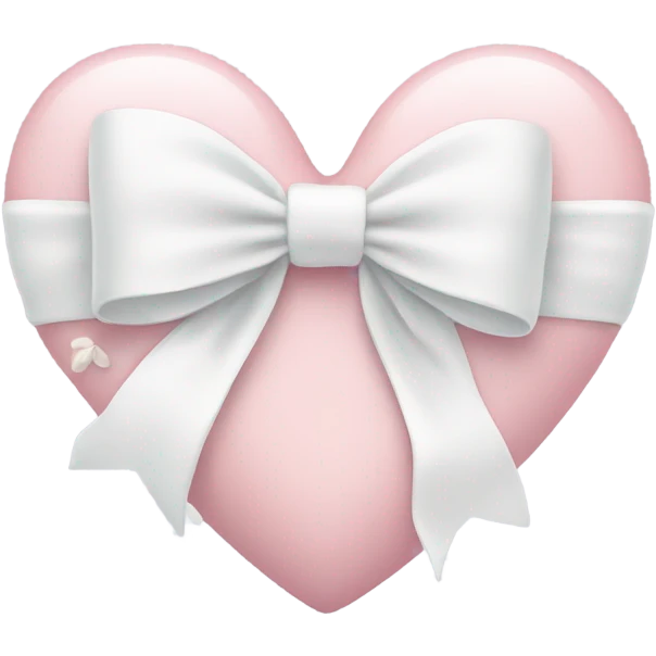 Pastel pink heart with white bow emoji