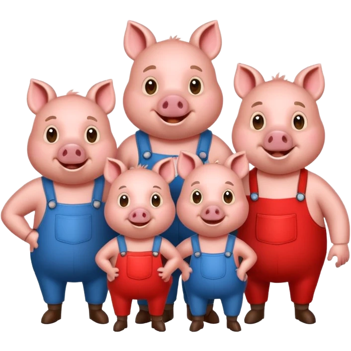 three little pigs and big bad wolf emoji