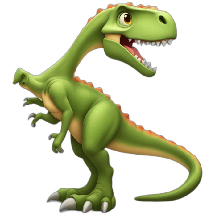 Dinosaurio con gesto de no entender lo que están diciendo  emoji