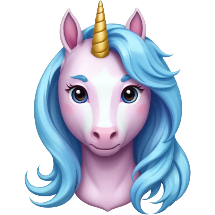 unicorn with long hair female emoji