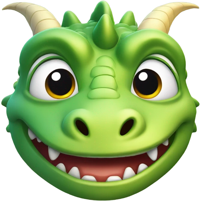 Dragon with funny face emoji