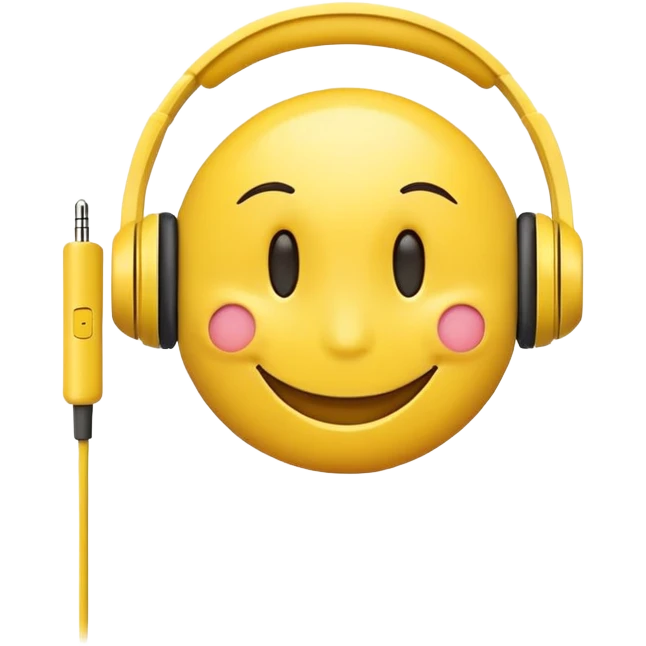 Smiley wearing earbuds while working emoji