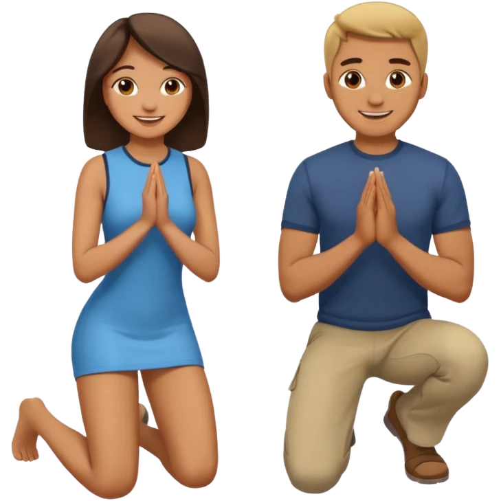 Woman kneeling in front of man emoji
