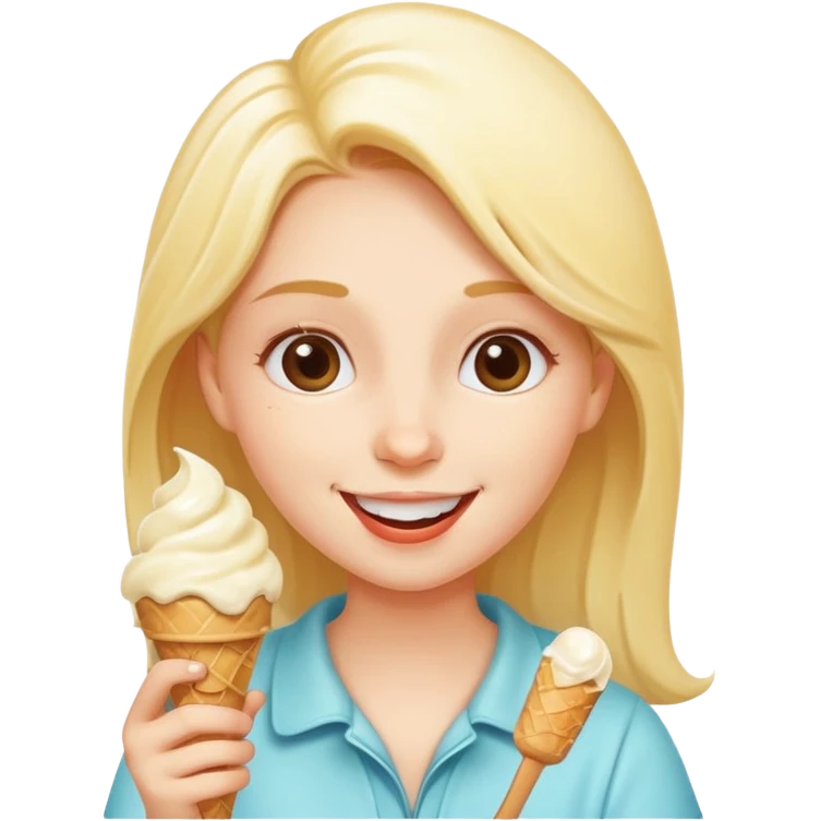 Girl with a ice cream emoji