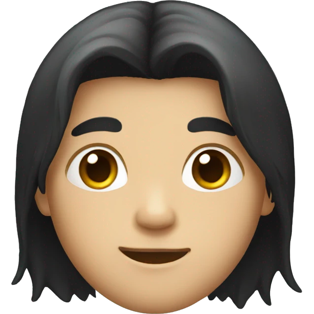 Boy with long black hair emoji