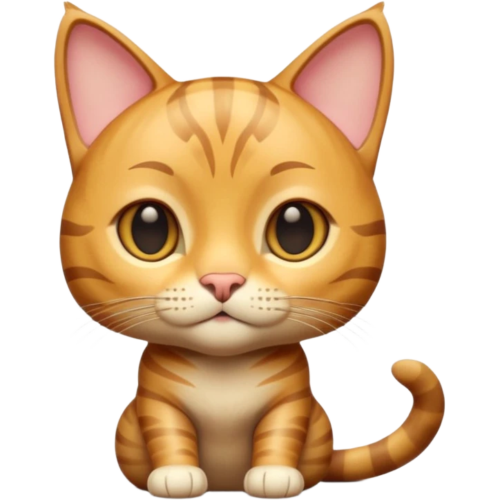 A 3D cartoon golden tabby Bengal cat with realistic striped pattern, warm lighting, natural depth, Memoji-style cinematic detail. emoji