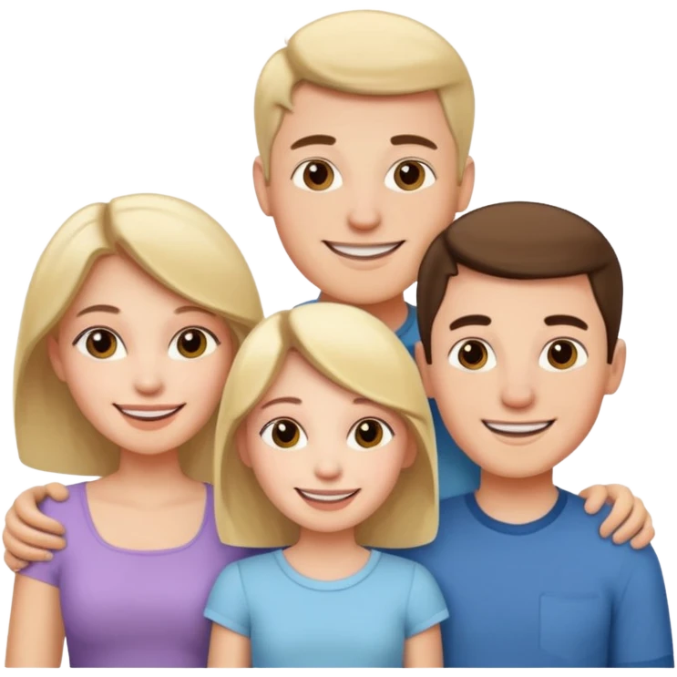 Couple of married man and woman with one kid teenager  emoji