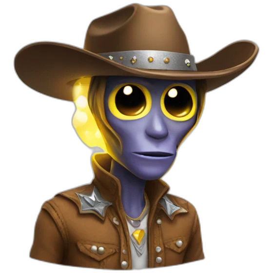 cowboy alien with sparkle emoji
