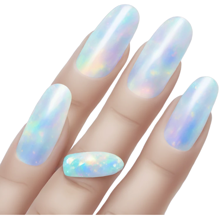 opal crystal painted nails emoji hand emoji