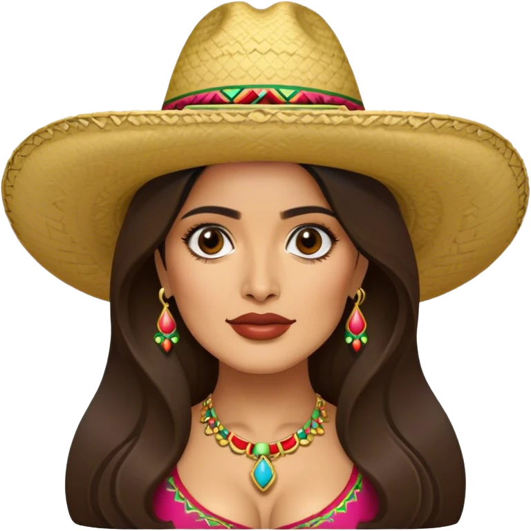 salma hayek with a sombrero on emoji