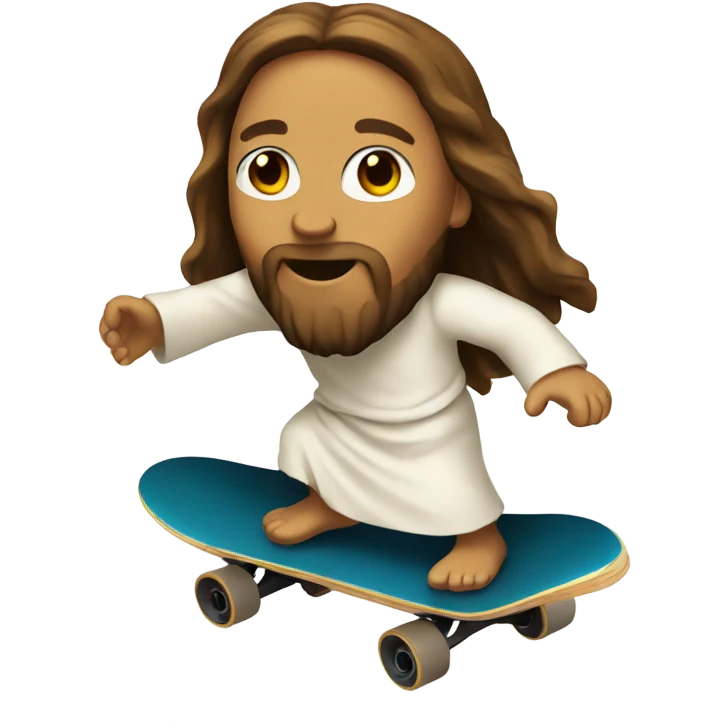 Jesus on a skateboard  emoji