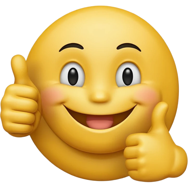 smiley face holding a thumbs up emoji