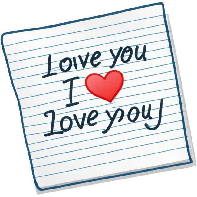 “I love you” note emoji