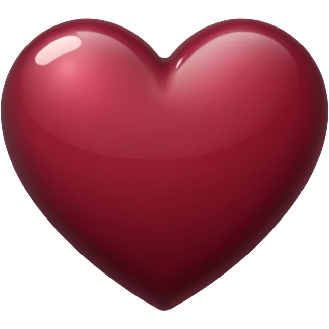 burgundy heart with a soft shadow emoji