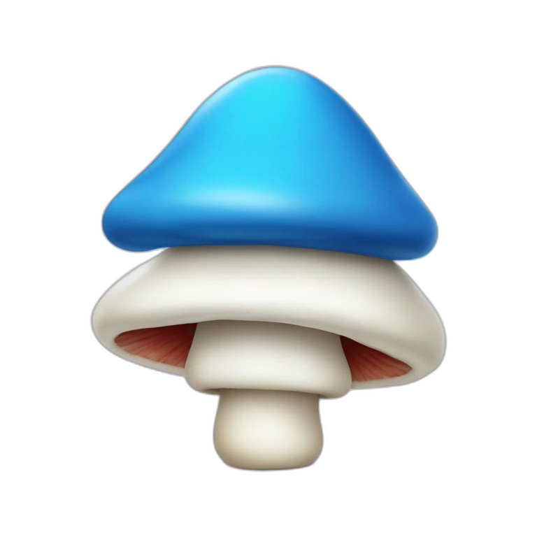 Smurf blue cat mushroom hat emoji