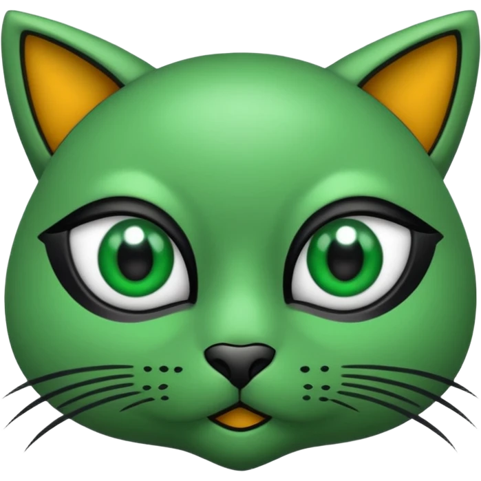 Gata con ojos verdes y negro emoji