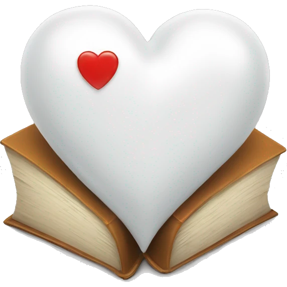 white heart with books inside emoji