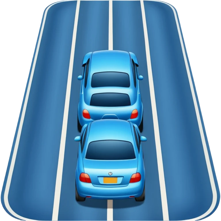car in middle traffic lane add lanes emoji