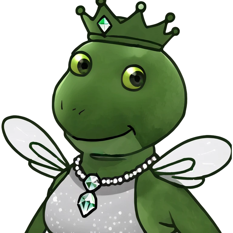 Fancy mint green queen bee with diamond jewelry, rhinestone embellishments, and glitter sparkles emoji