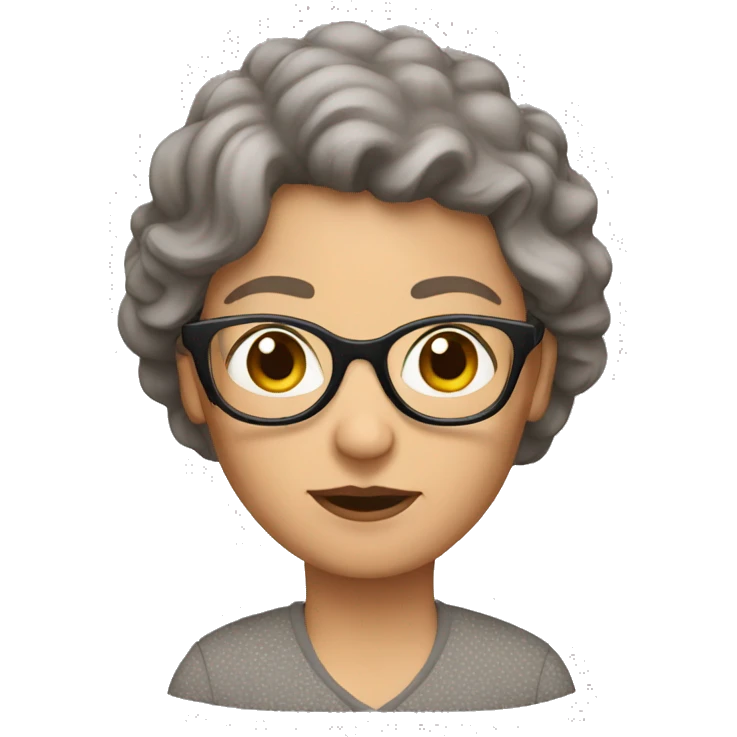 Brown hair grandmother with hazel eyes andglasses emoji