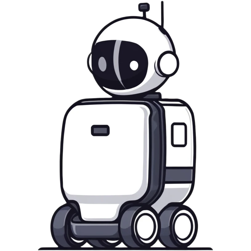 Lightweight delivery robot with modular cargo slots emoji