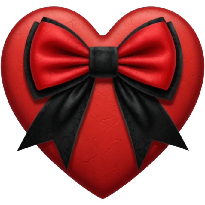 heart with gothic black velvet bow emoji