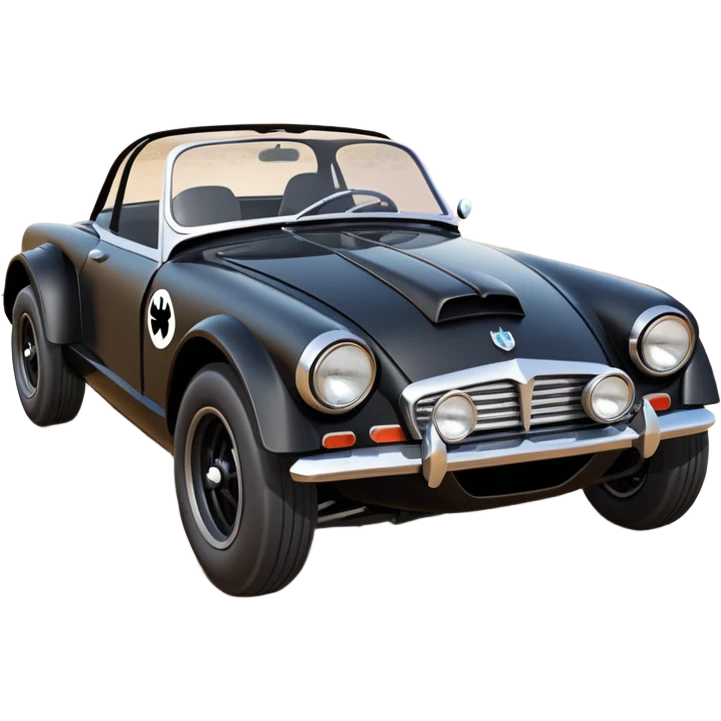 futuristic Batman’s Venomobile loosely based on 1966 MG Midget (flat long straight organically-shaped mechanical roomy interior seating inside the body) stealthy town hot rod desert dirt racing rwd rail emoji