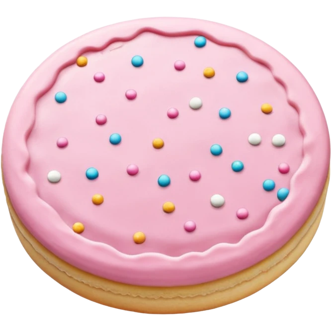 Soft pink frosted sugar cookie emoji