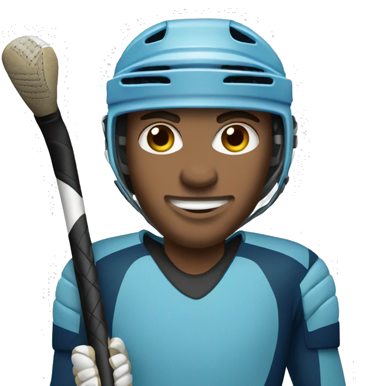 Field hockey goalkeeper with legaurds emoji