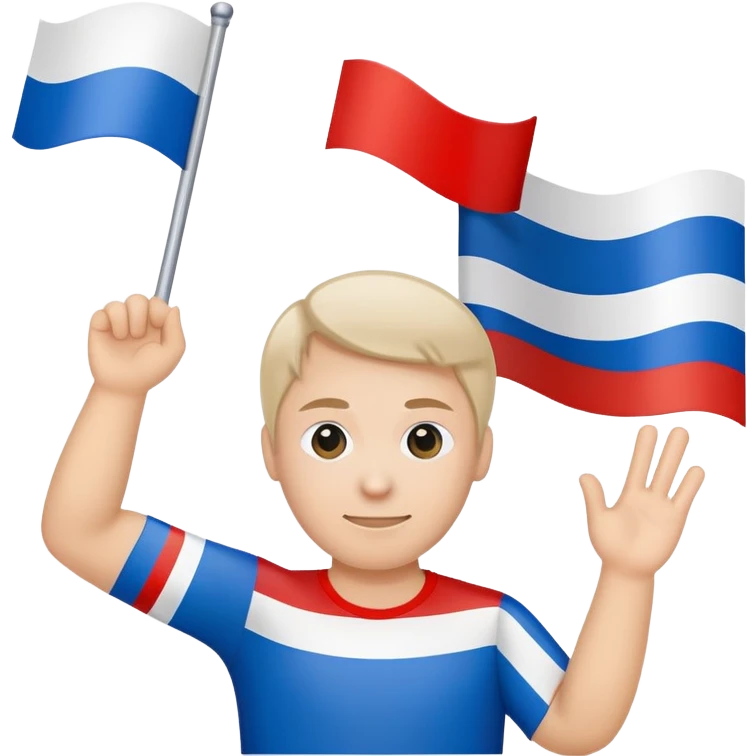 Russian flag, three horizontal stripes: white on top, blue in the middle, red on the bottom emoji