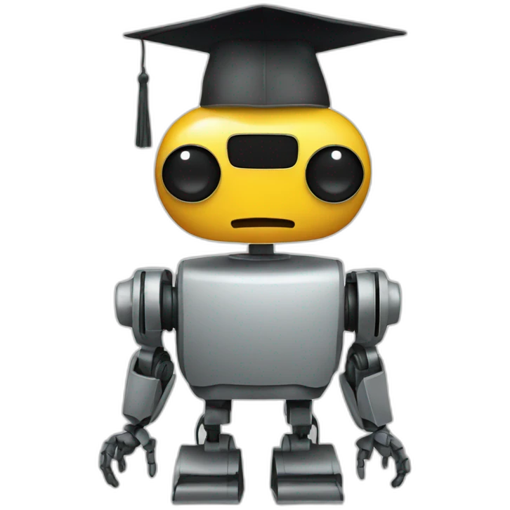the robot in the graduate's hat emoji