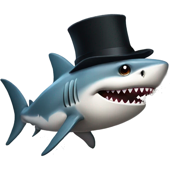 shark with tophat emoji