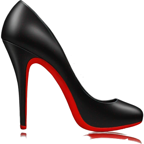 black high heels with red bottom  emoji