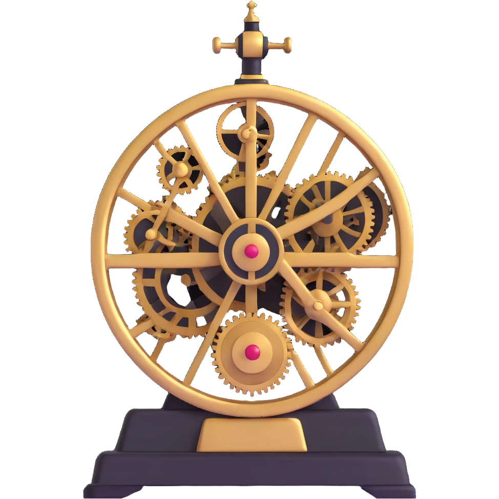 British Empire clockwork machine powered by translation magic emoji