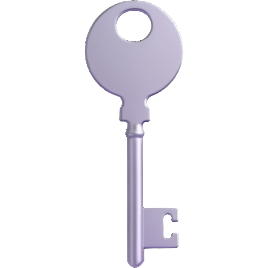 shiny metallic key with reflective surface emoji
