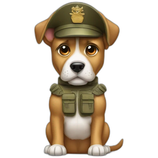 dog like A soldier make A salute emoji
