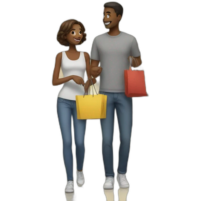 couple shopping together emoji