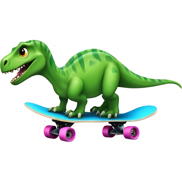 dinosaur on a skateboard  emoji