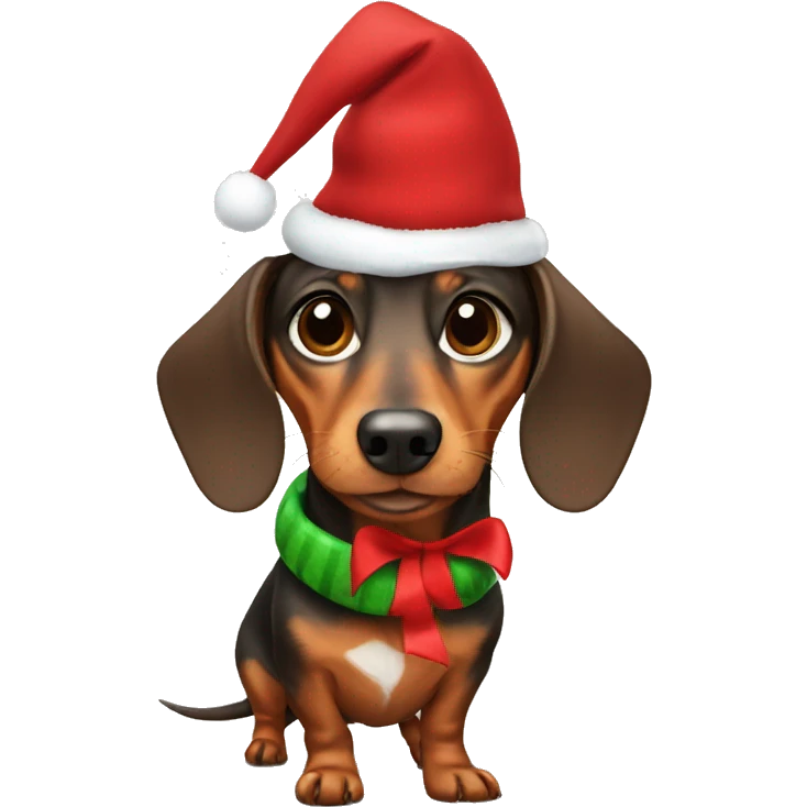Dachshund in full Christmas costume  emoji