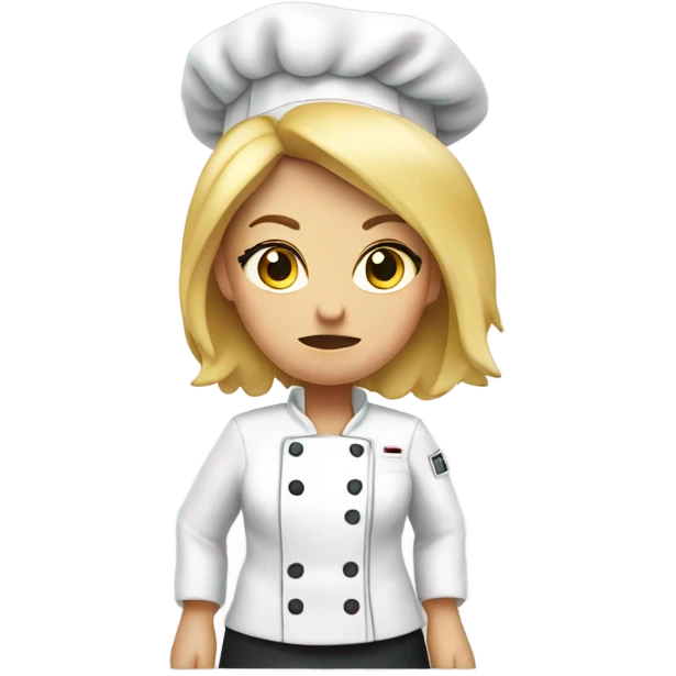 Angry female chef with blonde hair emoji