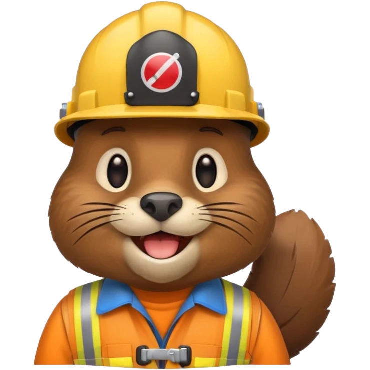 beaver  wearing a hard hat emojis funny emoji