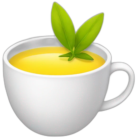 white cup with yellow tea emoji