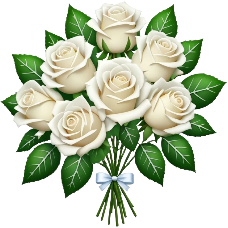 A bouquet of white roses, adorned with Christmas snowflakes emoji