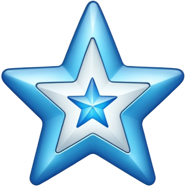 Create a verified badge a blue star with a white verified sign in middle emoji